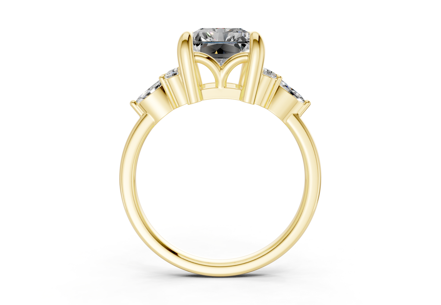 Lyra Diamond Accent Radiant Cut 2mm Engagement Ring
