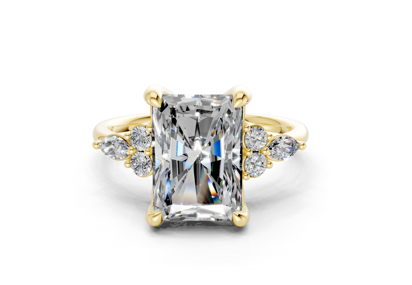 Lyra Diamond Accent Radiant Cut 2mm Engagement Ring