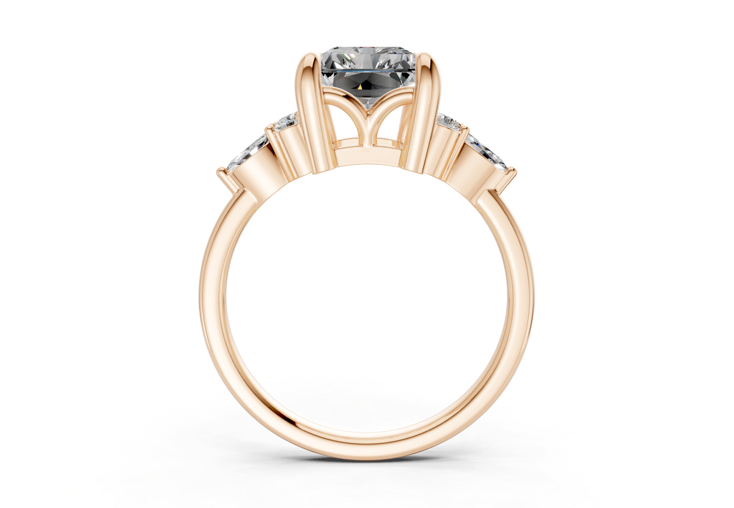 Lyra Diamond Accent Radiant Cut 2mm Engagement Ring
