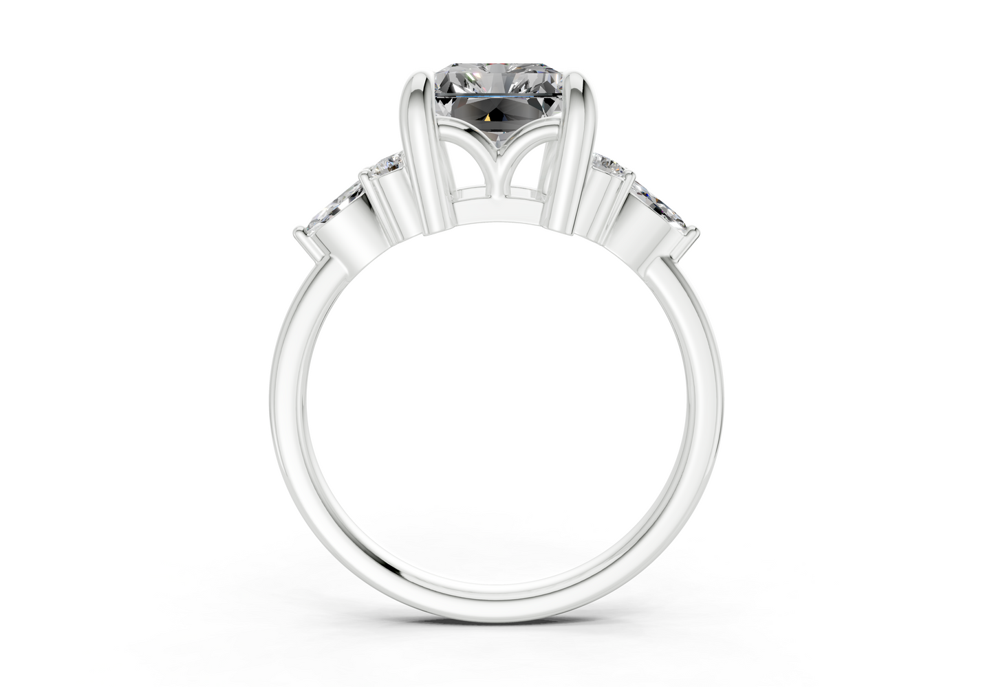 Lyra Diamond Accent Radiant Cut 2mm Engagement Ring
