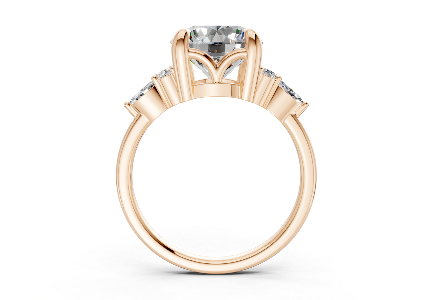 Lyra Diamond Accent Round Cut 2.3mm Engagement Ring