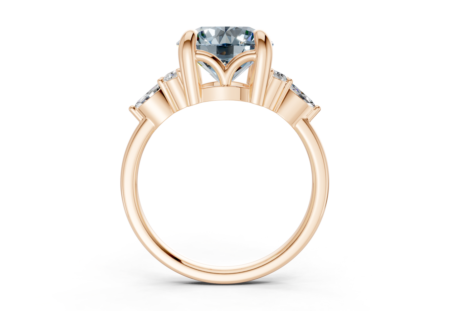 Lyra Blue Diamond Accent Round Cut 2mm Engagement Ring