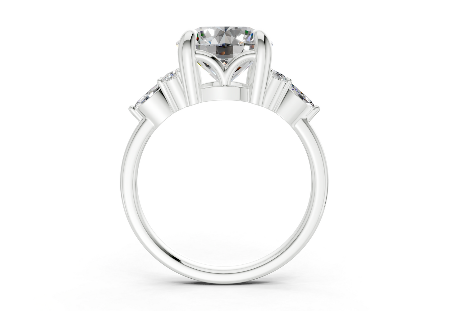 Lyra Diamond Accent Round Cut 2.3mm Engagement Ring