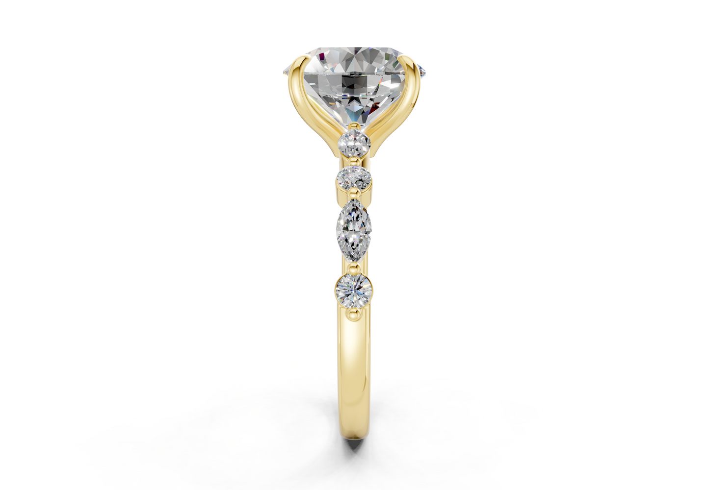 Aetheria Diamond Accent Round Cut 2mm Engagement Ring