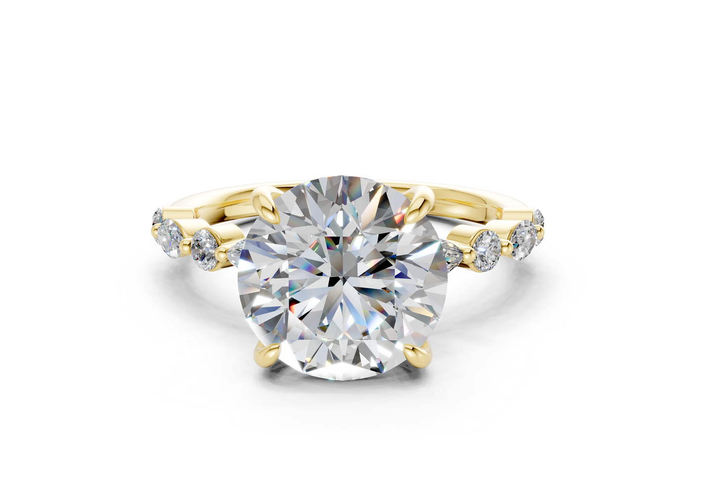 Aetheria Diamond Accent Round Cut 2mm Engagement Ring