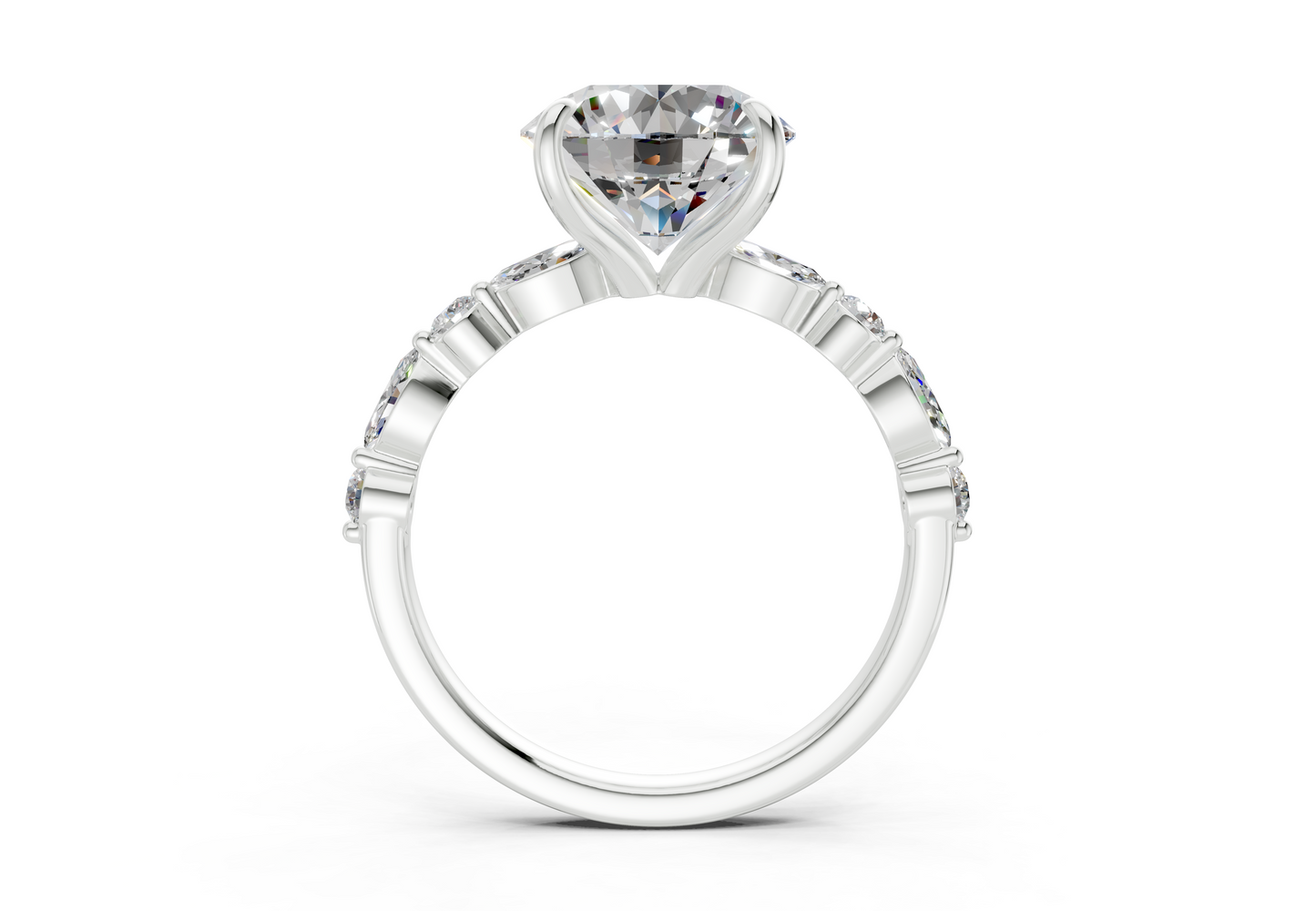 Aetheria Diamond Accent Round Cut 2mm Engagement Ring