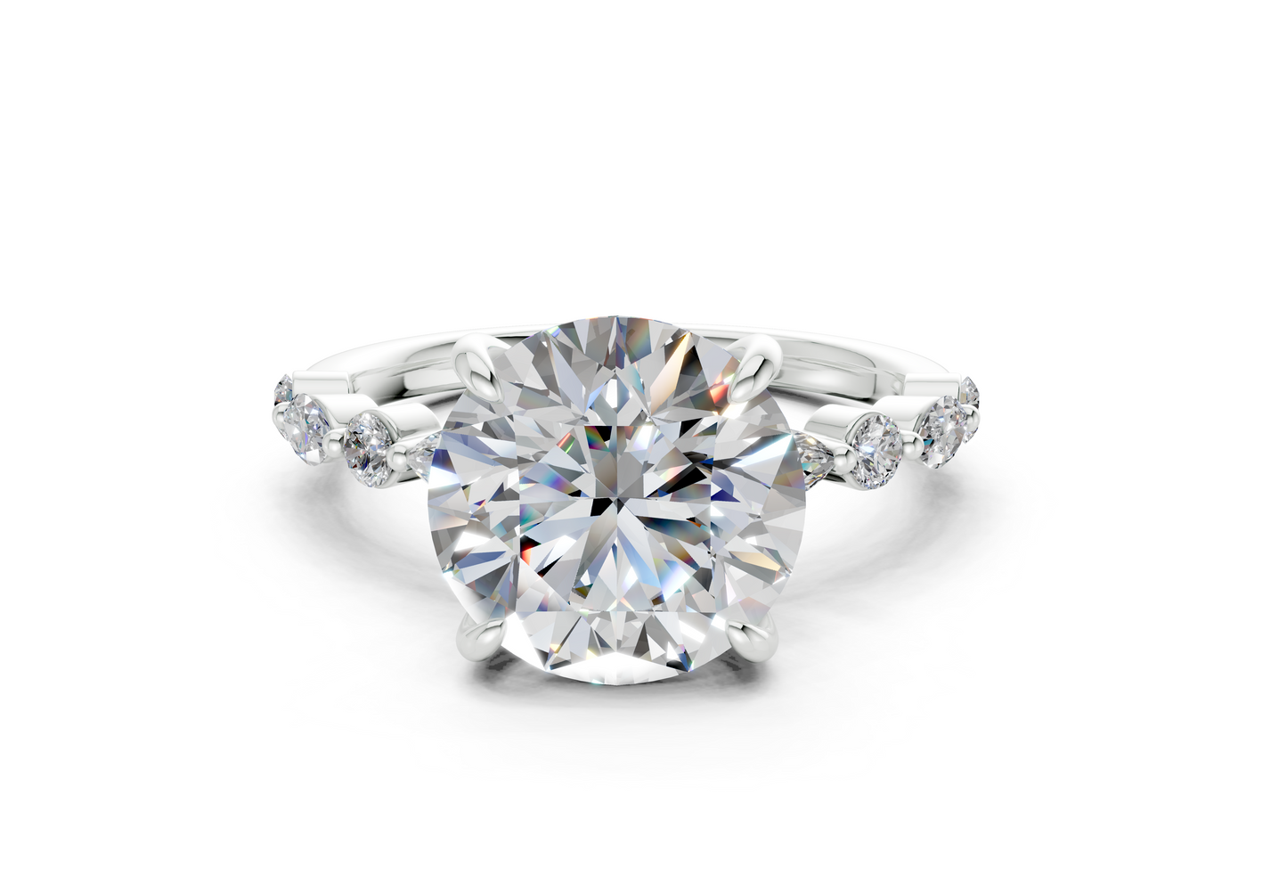 Aetheria Diamond Accent Round Cut 2mm Engagement Ring