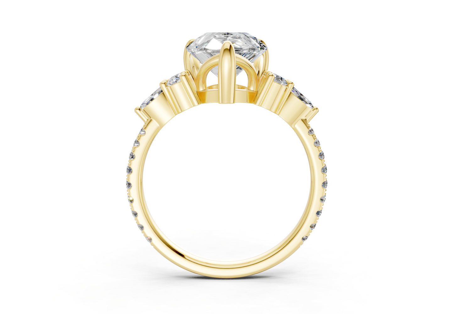 Zephyrine Diamond Accent Pear Cut 1.9mm Engagement Ring