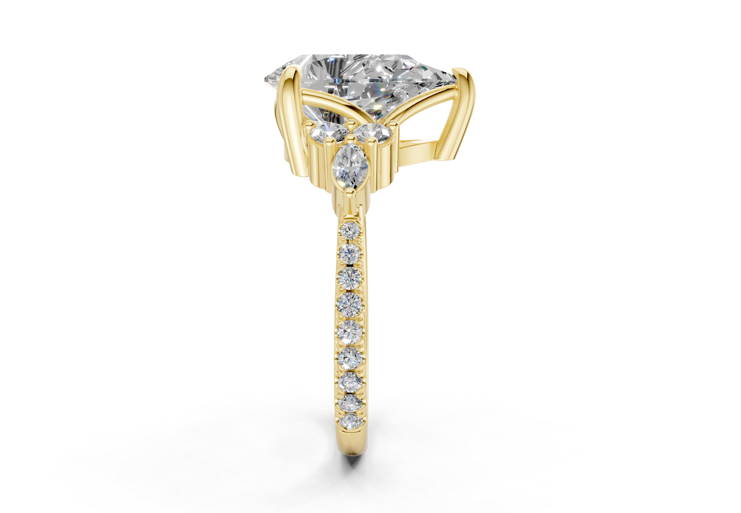 Zephyrine Diamond Accent Pear Cut 1.9mm Engagement Ring