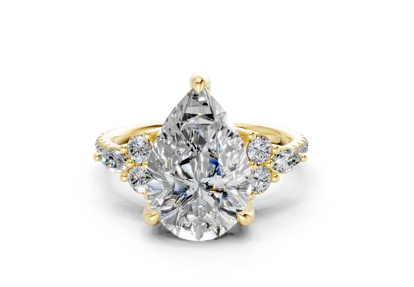 Zephyrine Diamond Accent Pear Cut 1.9mm Engagement Ring