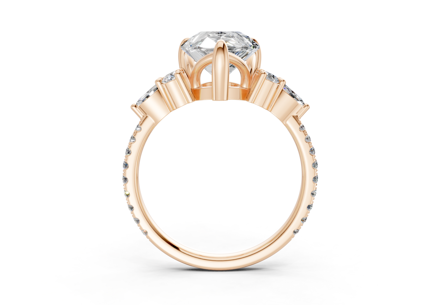 Zephyrine Diamond Accent Pear Cut 1.9mm Engagement Ring