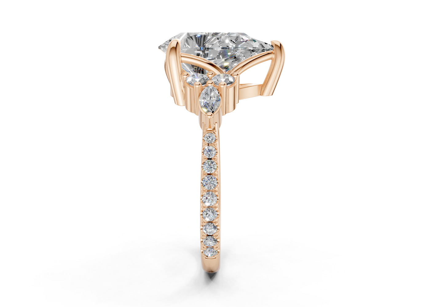 Zephyrine Diamond Accent Pear Cut 1.9mm Engagement Ring