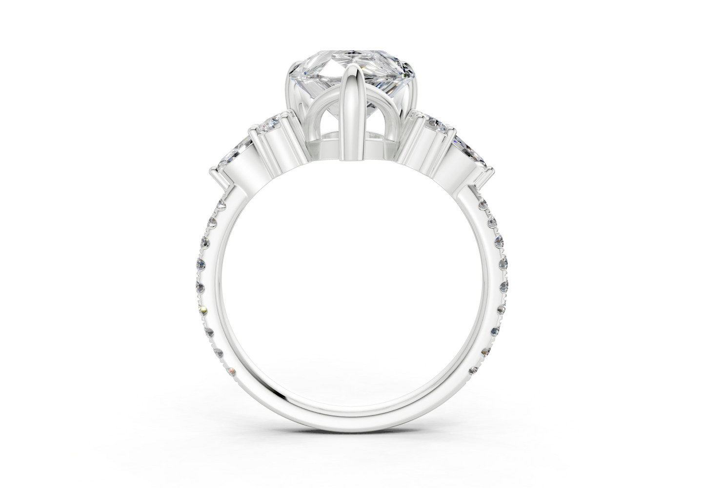 Zephyrine Diamond Accent Pear Cut 1.9mm Engagement Ring
