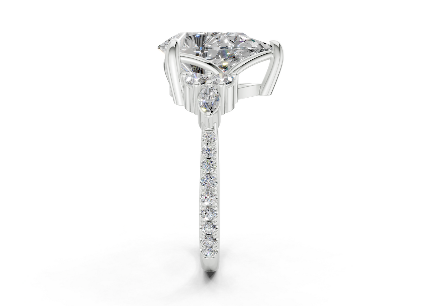 Zephyrine Diamond Accent Pear Cut 1.9mm Engagement Ring