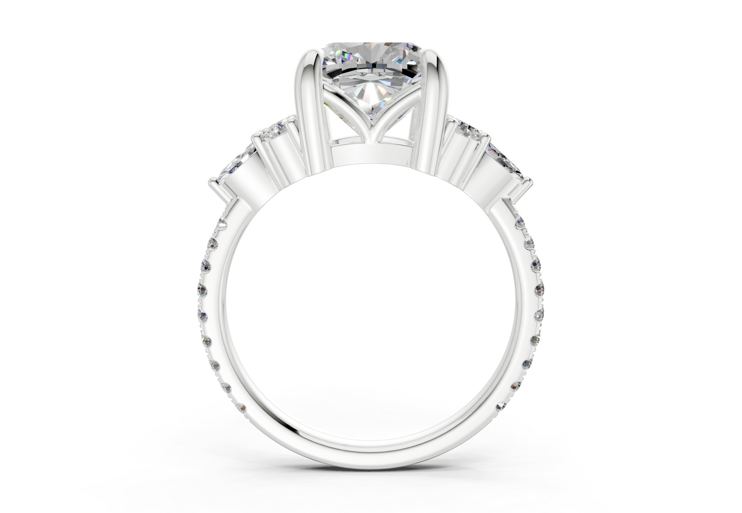 Zephyrine Diamond Accent Cushion Square Cut 1.9mm Engagement Ring