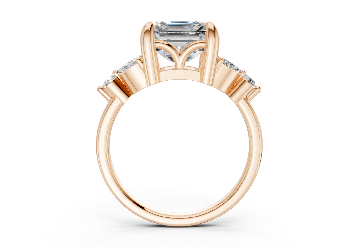 Elysium Diamond Accent Asscher Cut 1.9mm Engagement Ring