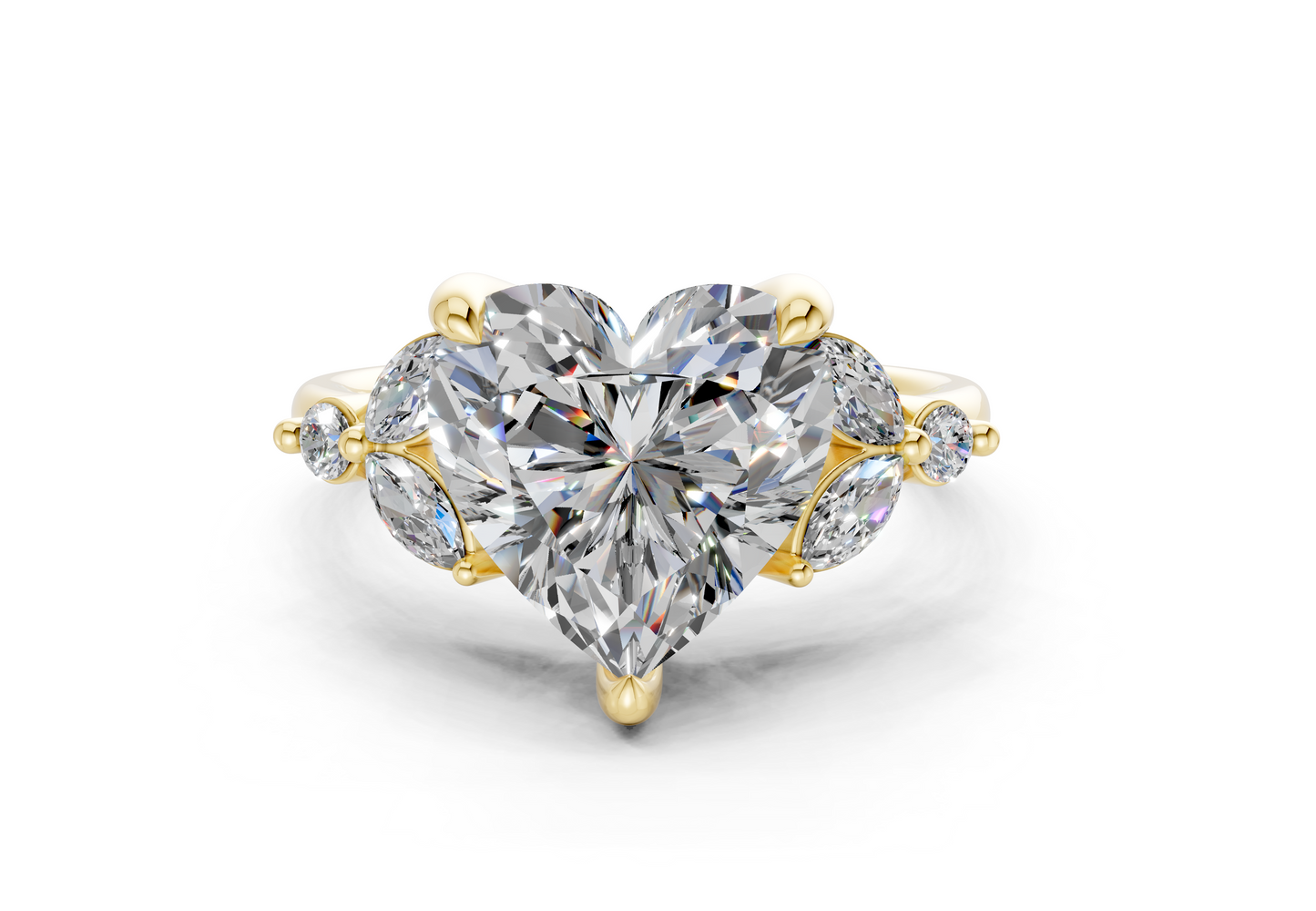 Elysium Diamond Accent Heart Cut 1.9mm Engagement Ring