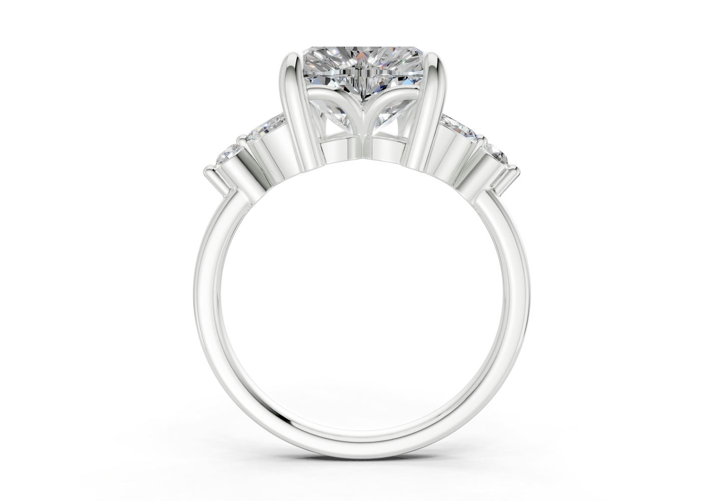 Elysium Diamond Accent Heart Cut 1.9mm Engagement Ring