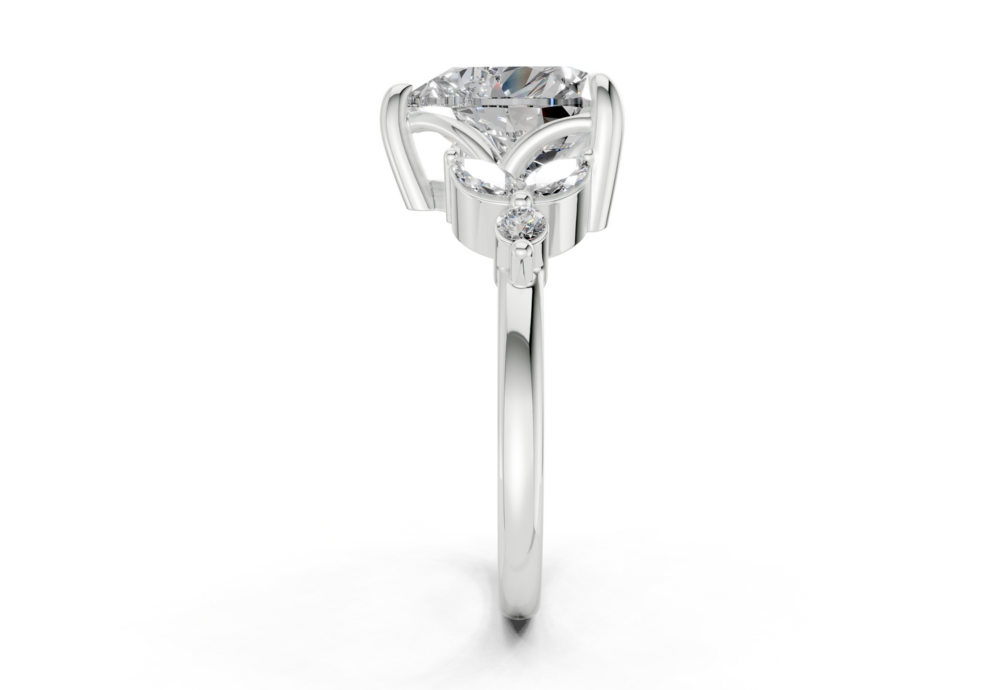 Elysium Diamond Accent Heart Cut 1.9mm Engagement Ring