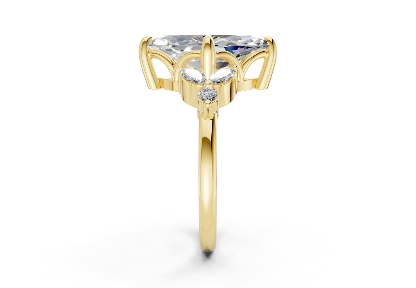 Elysium Diamond Accent Marquise Cut 1.9mm Engagement Ring