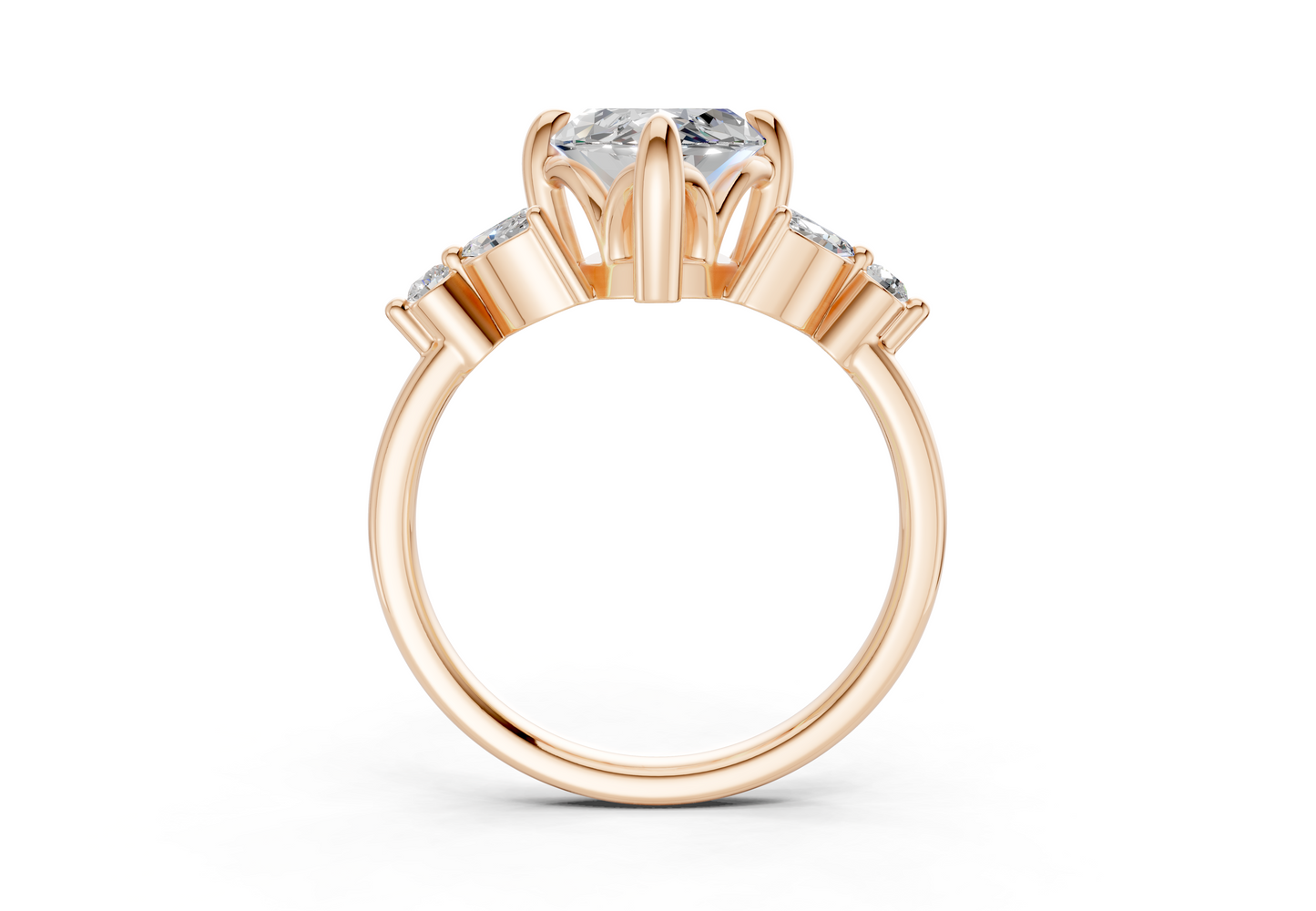 Elysium Diamond Accent Marquise Cut 1.9mm Engagement Ring