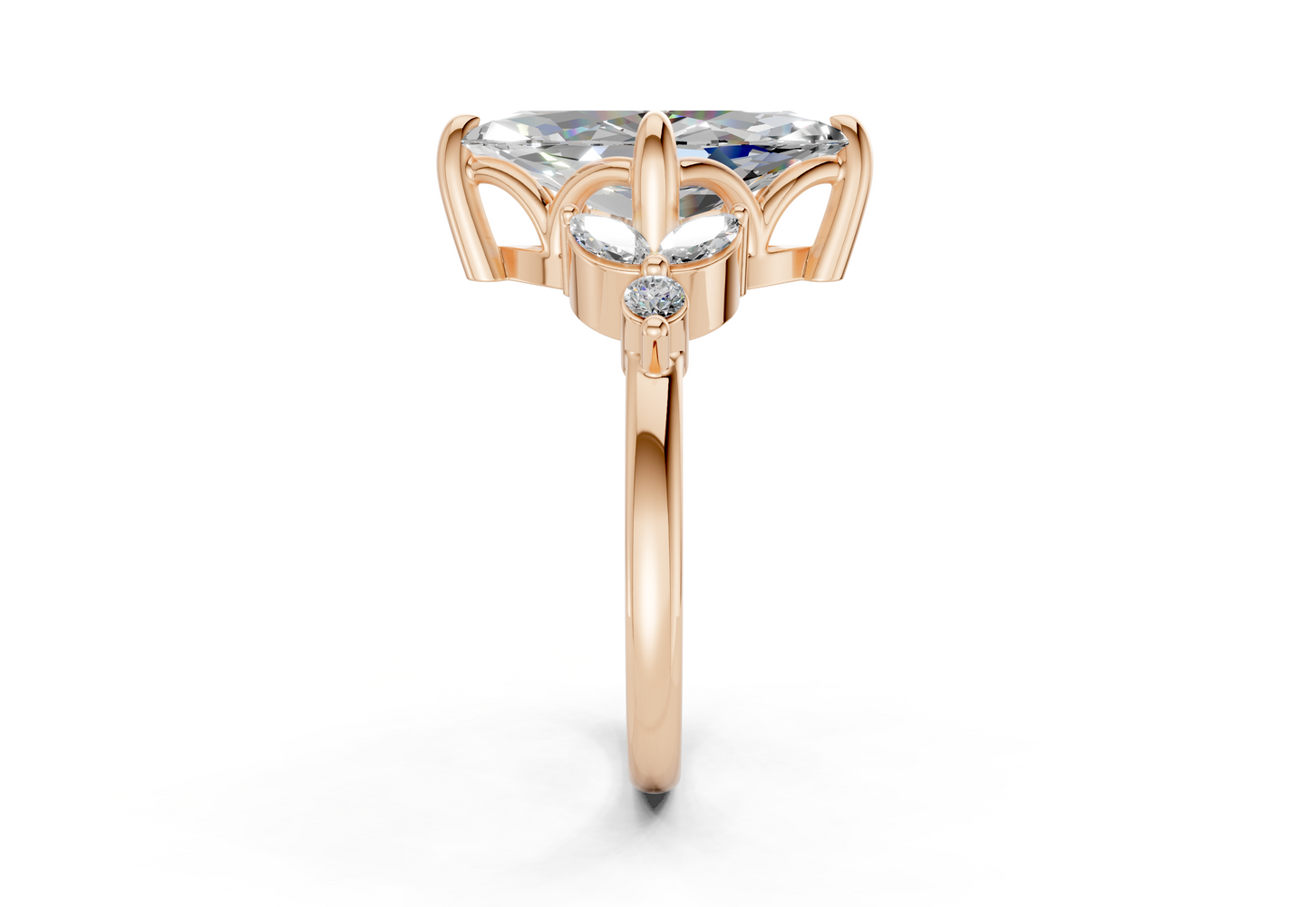 Elysium Diamond Accent Marquise Cut 1.9mm Engagement Ring