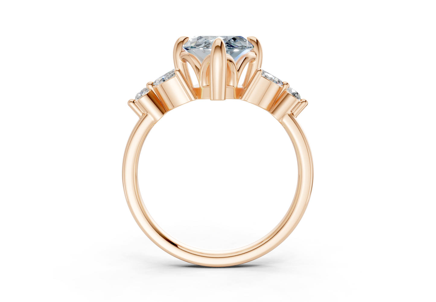 Elysium Blue Diamond Accent Marquise Cut 1.9mm Engagement Ring