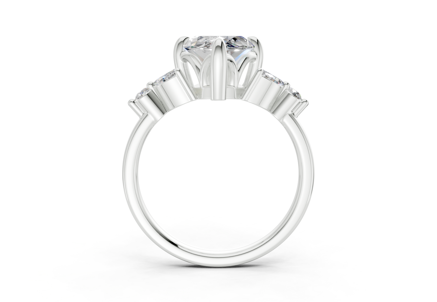 Elysium Diamond Accent Marquise Cut 1.9mm Engagement Ring