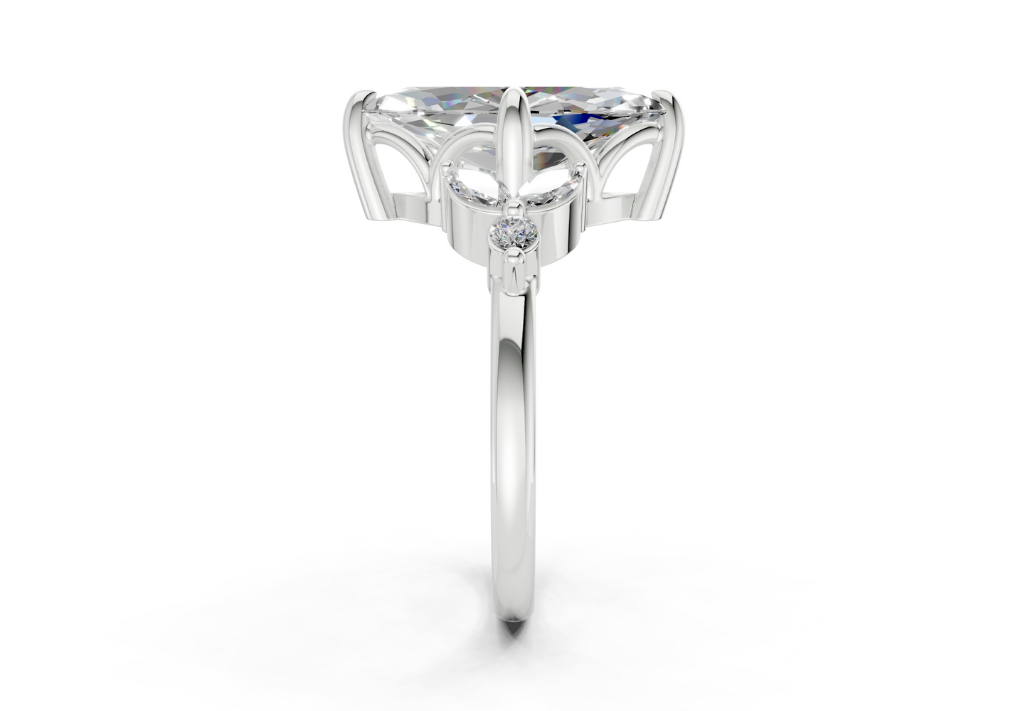 Elysium Diamond Accent Marquise Cut 1.9mm Engagement Ring