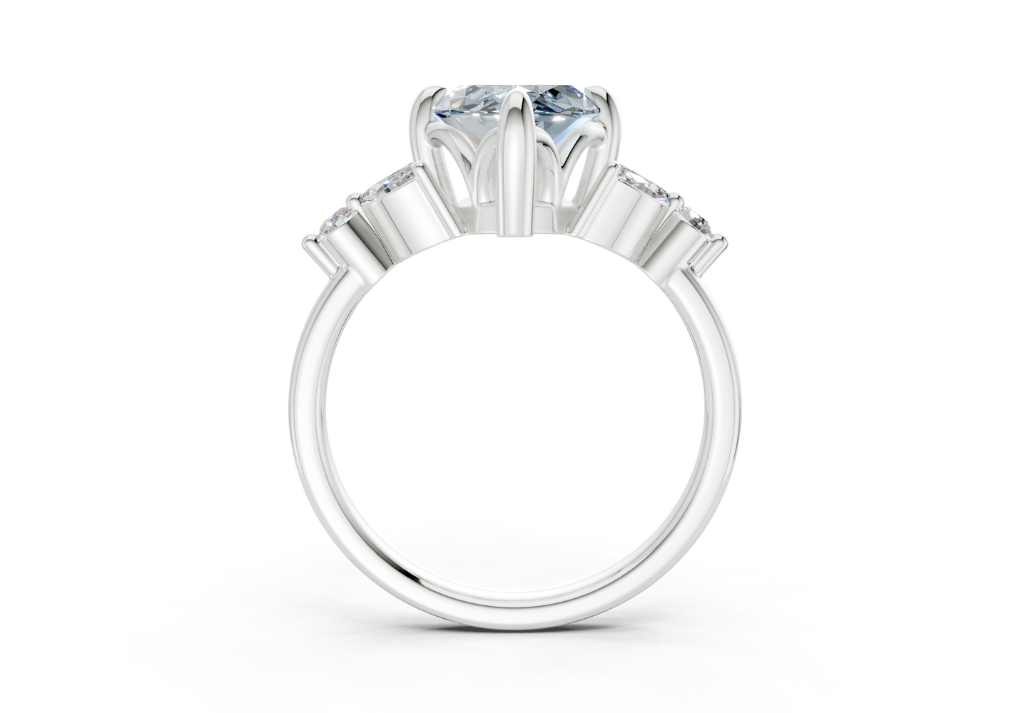Elysium Blue Diamond Accent Marquise Cut 1.9mm Engagement Ring