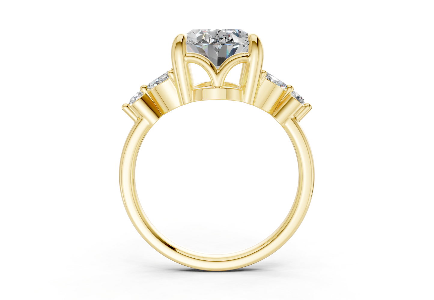 Elysium Diamond Accent Oval Cut 1.9mm Engagement Ring