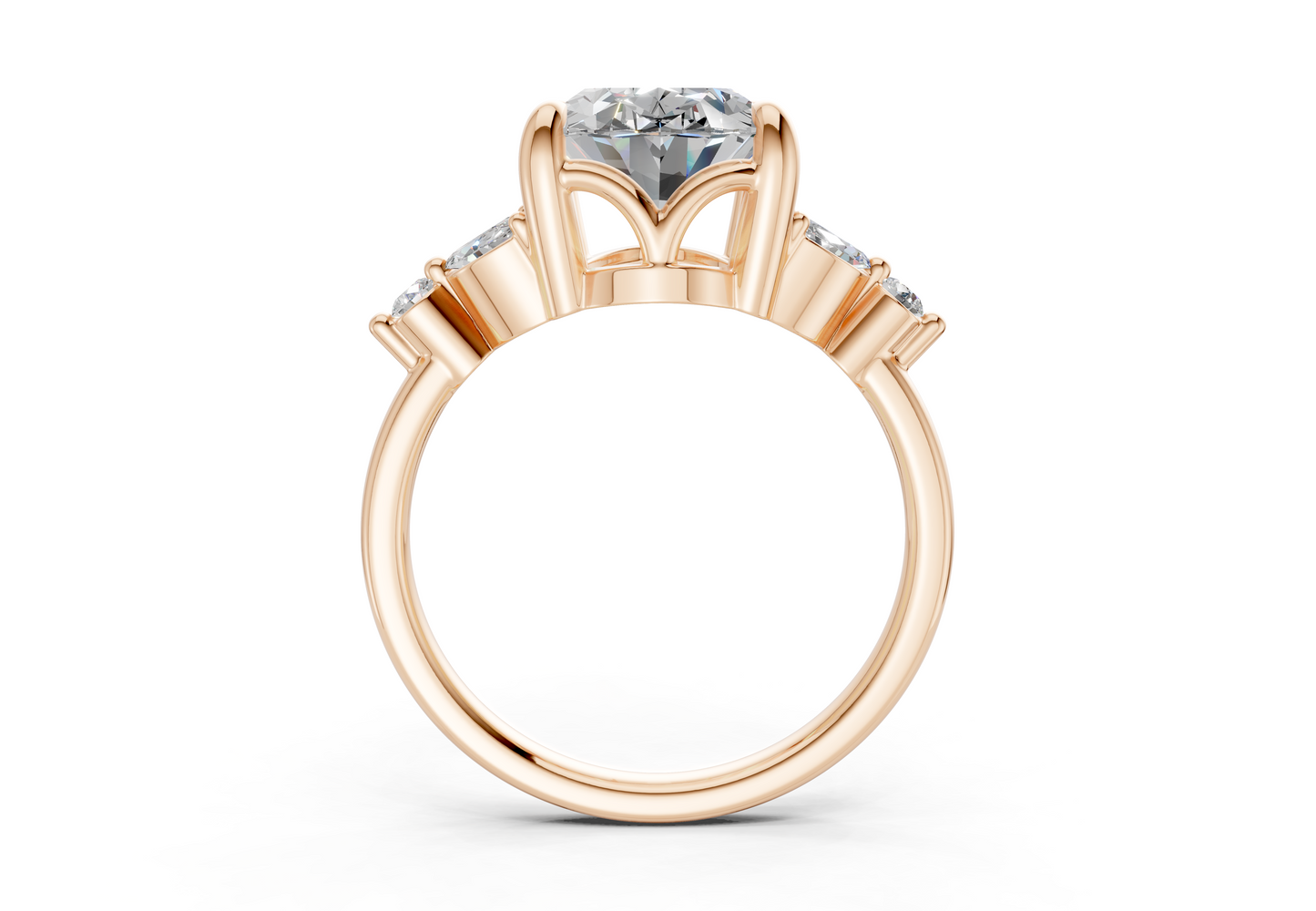 Elysium Diamond Accent Oval Cut 1.9mm Engagement Ring