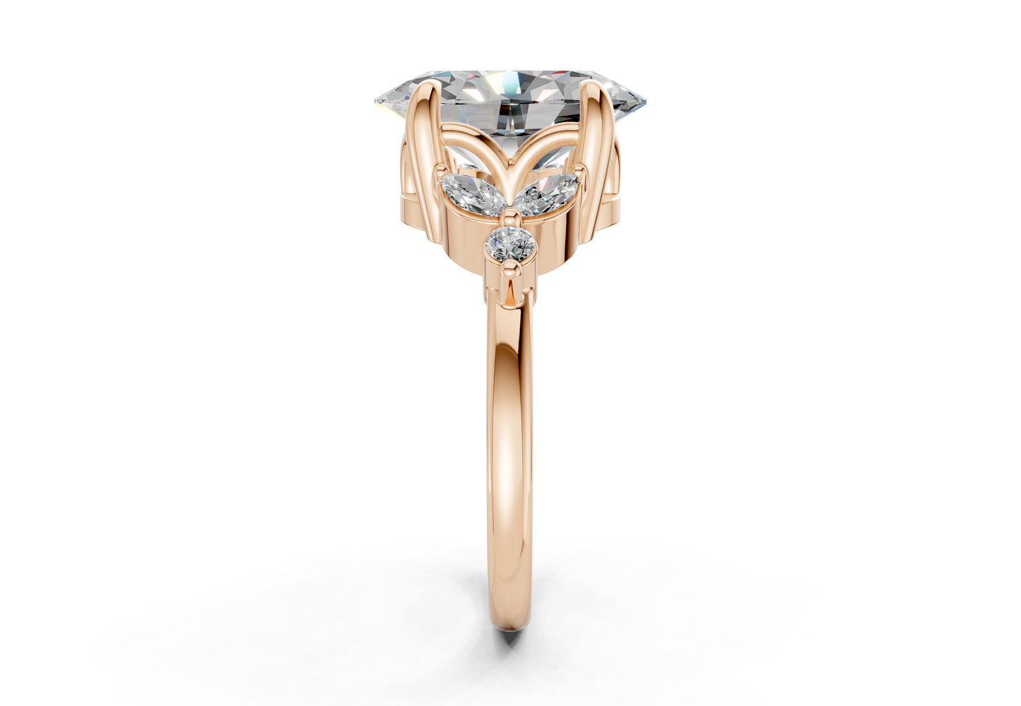 Elysium Diamond Accent Oval Cut 1.9mm Engagement Ring