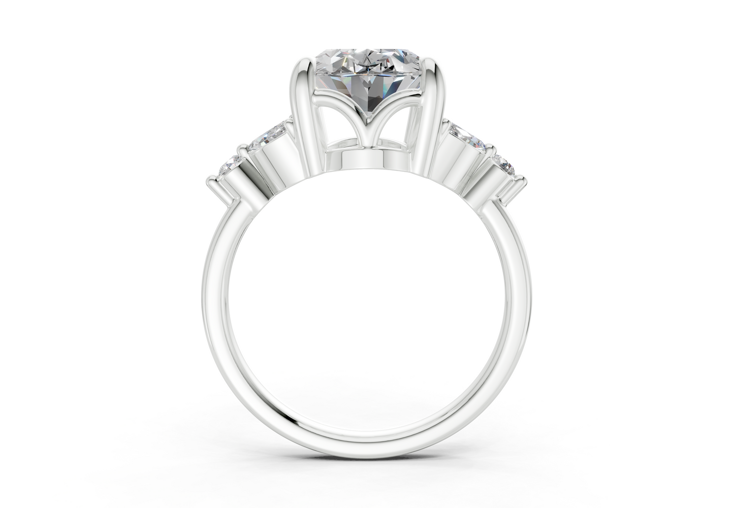 Elysium Diamond Accent Oval Cut 1.9mm Engagement Ring