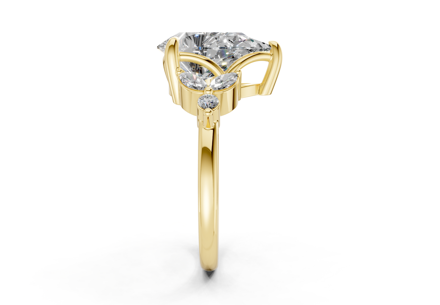 Elysium Diamond Accent Pear Cut 1.9mm Engagement Ring
