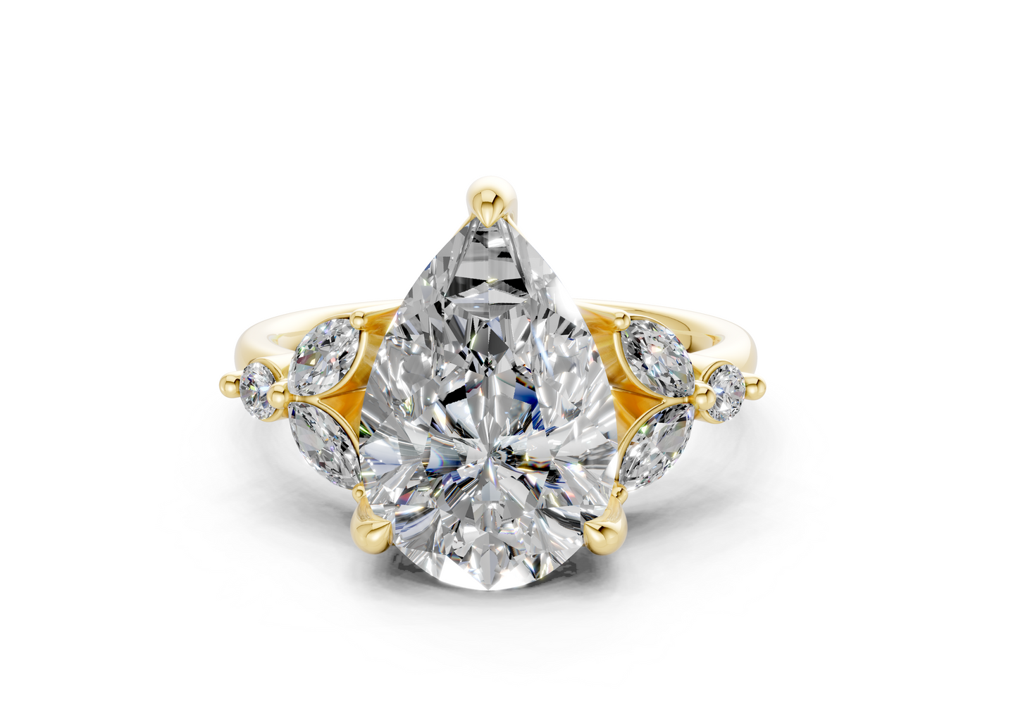 Elysium Diamond Accent Pear Cut 1.9mm Engagement Ring