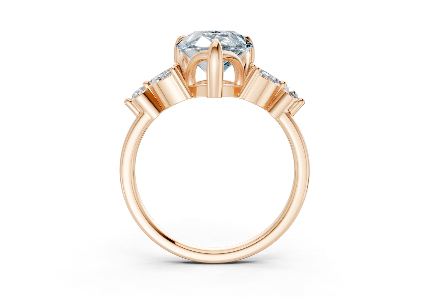Elysium Blue Diamond Accent Pear Cut 1.9mm Engagement Ring