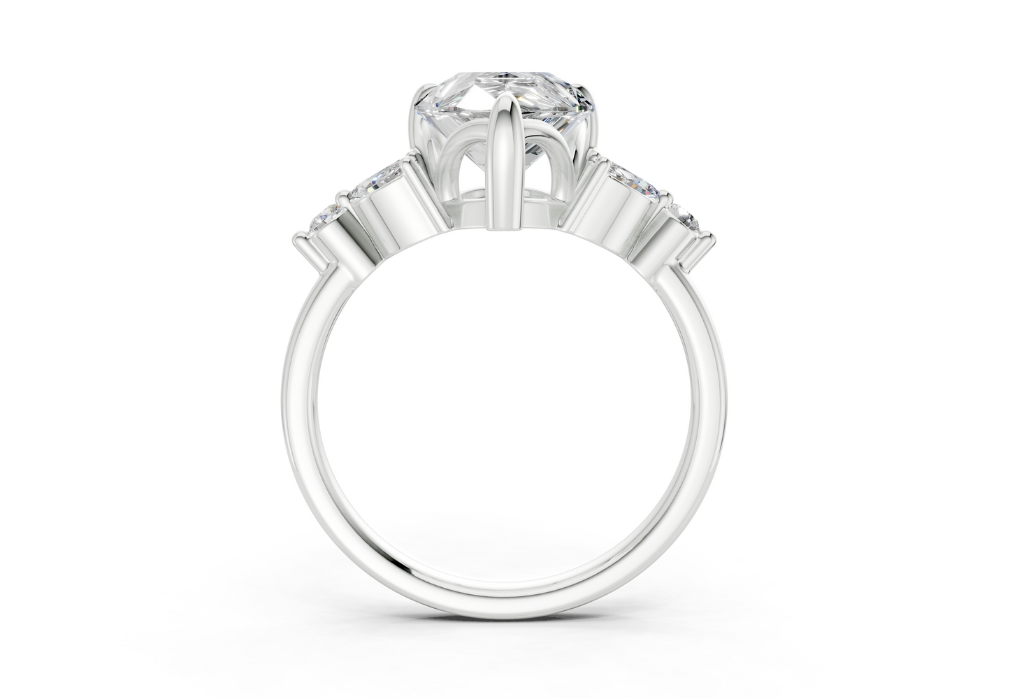 Elysium Diamond Accent Pear Cut 1.9mm Engagement Ring