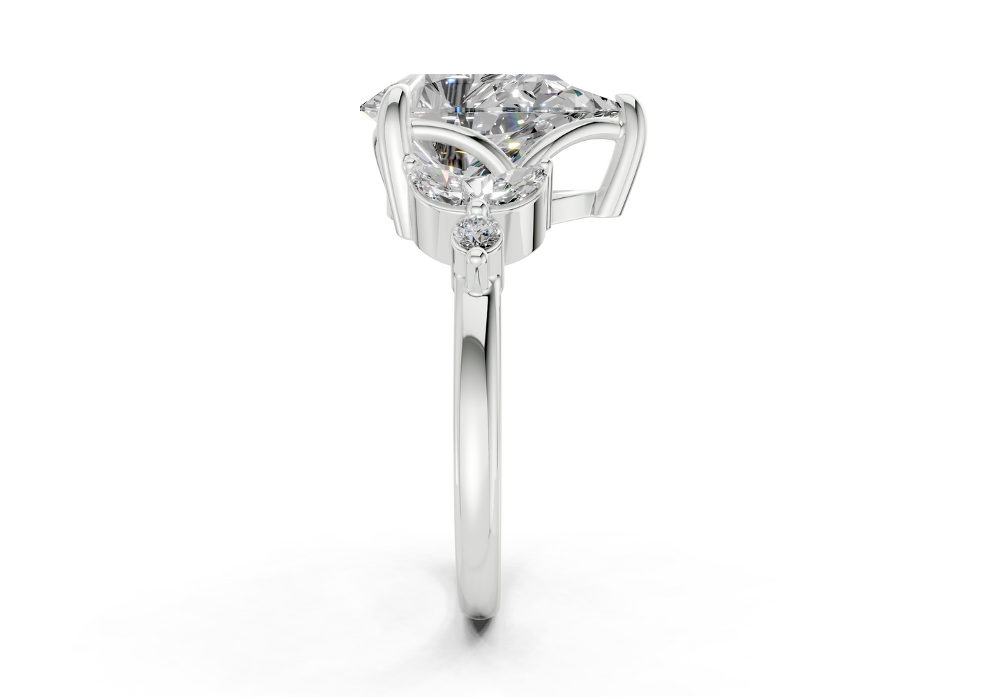 Elysium Diamond Accent Pear Cut 1.9mm Engagement Ring