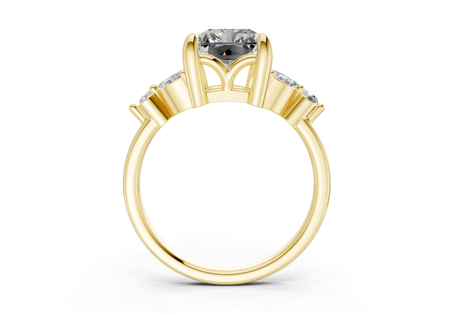 Elysium Diamond Accent Radiant Cut 1.9mm Engagement Ring