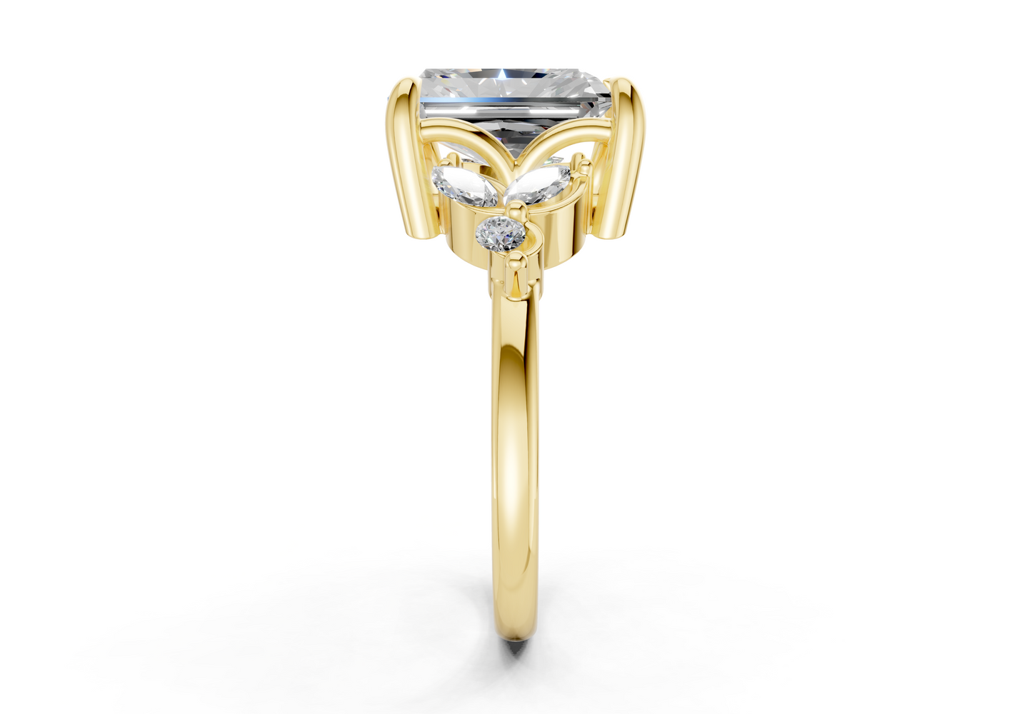 Elysium Diamond Accent Radiant Cut 1.9mm Engagement Ring