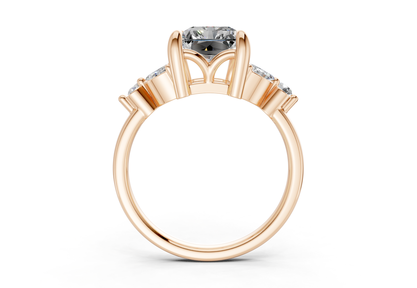 Elysium Diamond Accent Radiant Cut 1.9mm Engagement Ring