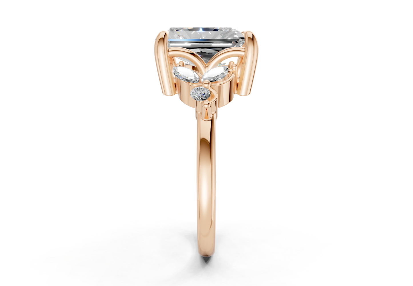 Elysium Diamond Accent Radiant Cut 1.9mm Engagement Ring