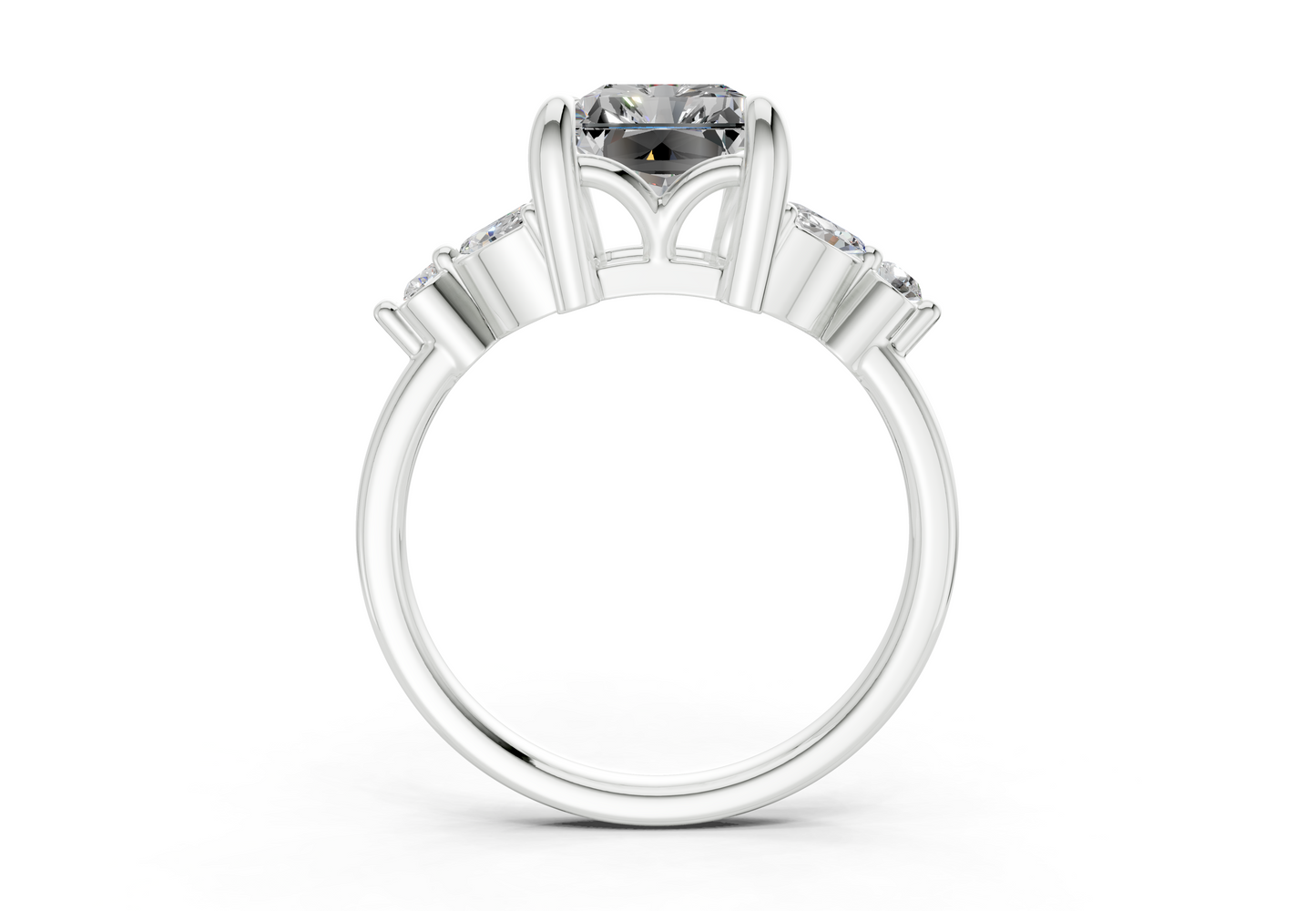 Elysium Diamond Accent Radiant Cut 1.9mm Engagement Ring