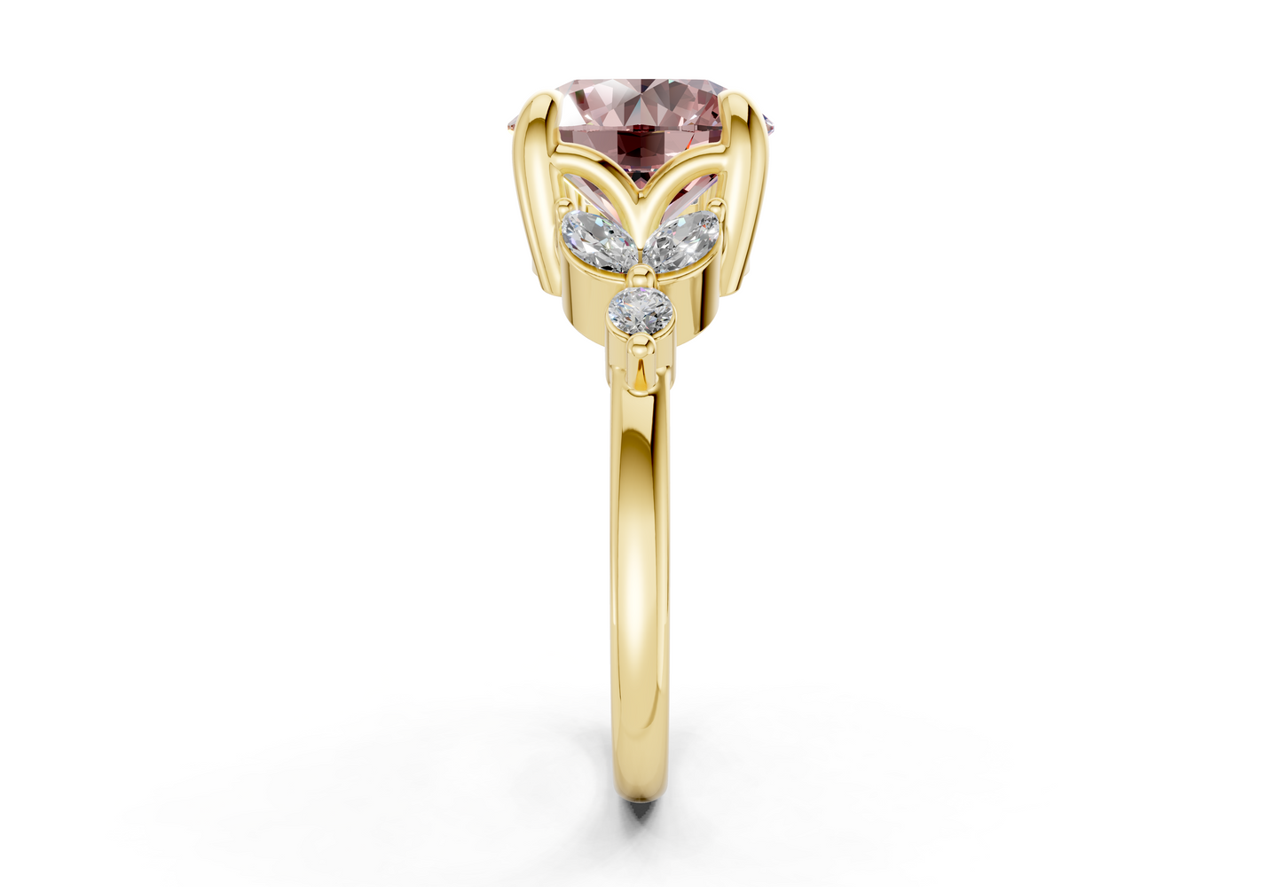Elysium Pink Diamond Accent Round Cut 1.9mm Engagement Ring