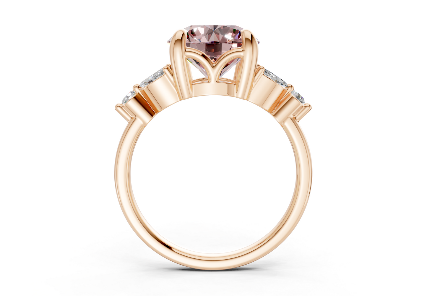 Elysium Pink Diamond Accent Round Cut 1.9mm Engagement Ring