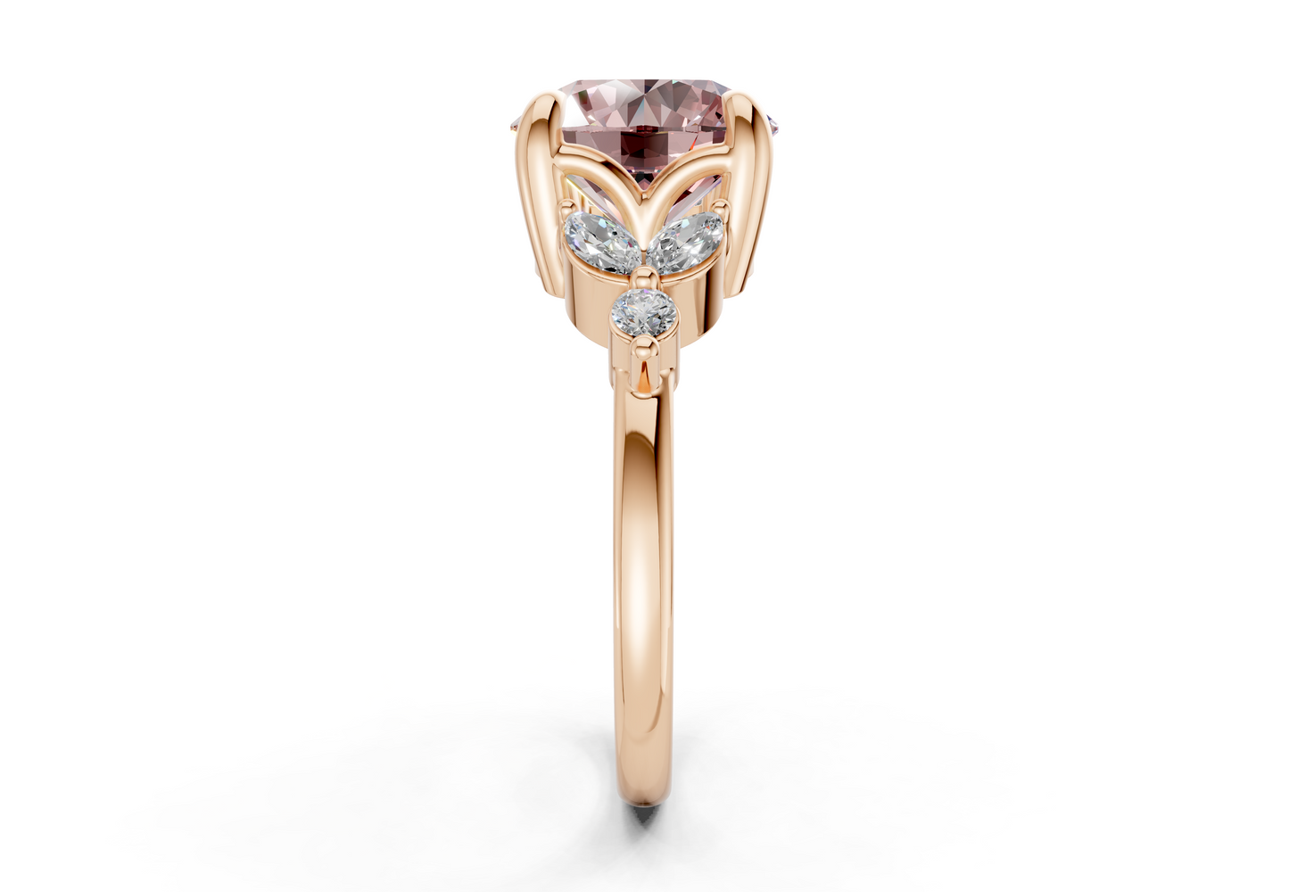 Elysium Pink Diamond Accent Round Cut 1.9mm Engagement Ring