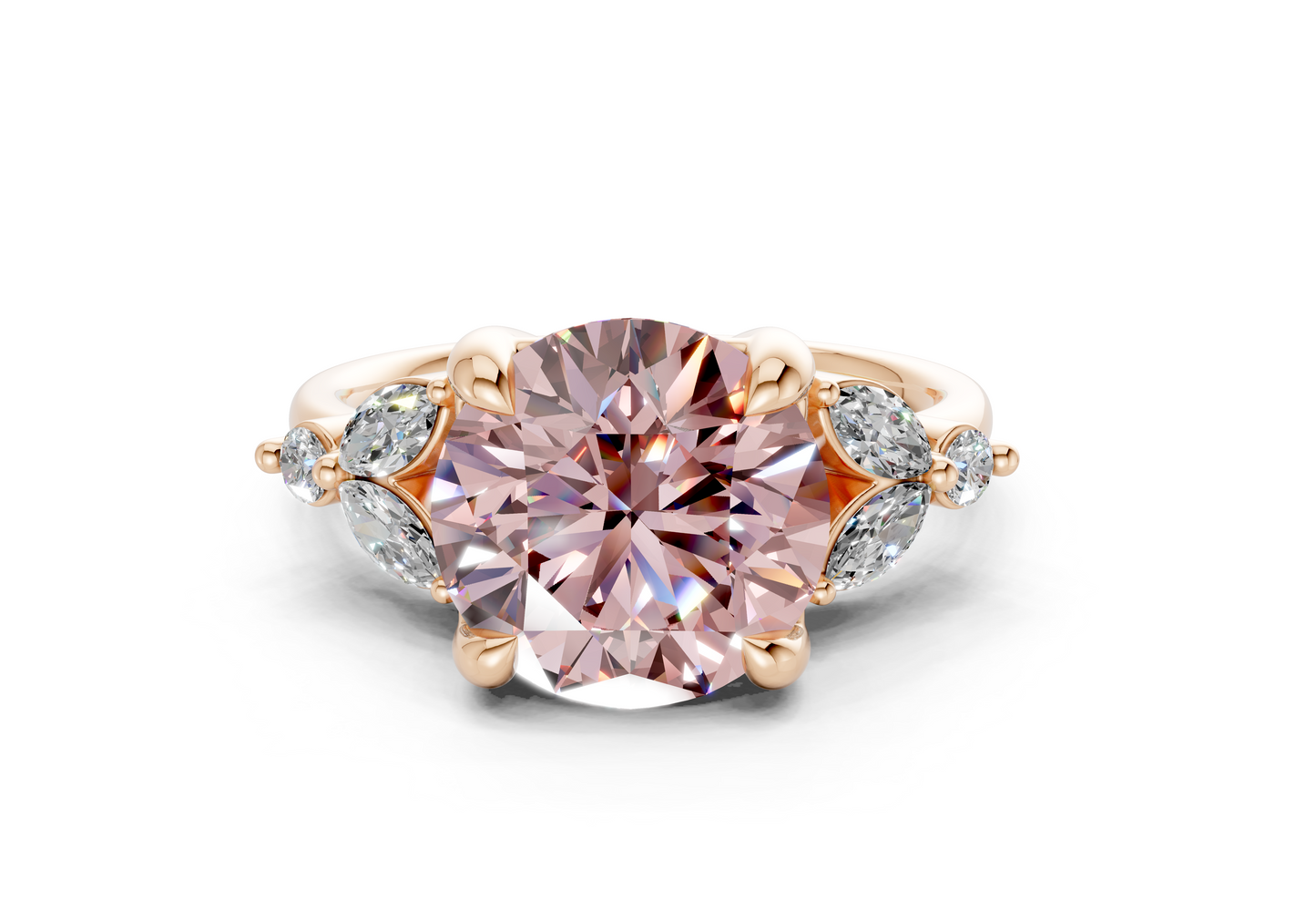 Elysium Pink Diamond Accent Round Cut 1.9mm Engagement Ring