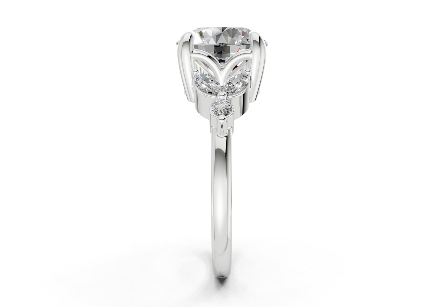 Elysium Diamond Accent Round Cut 1.9mm Engagement Ring
