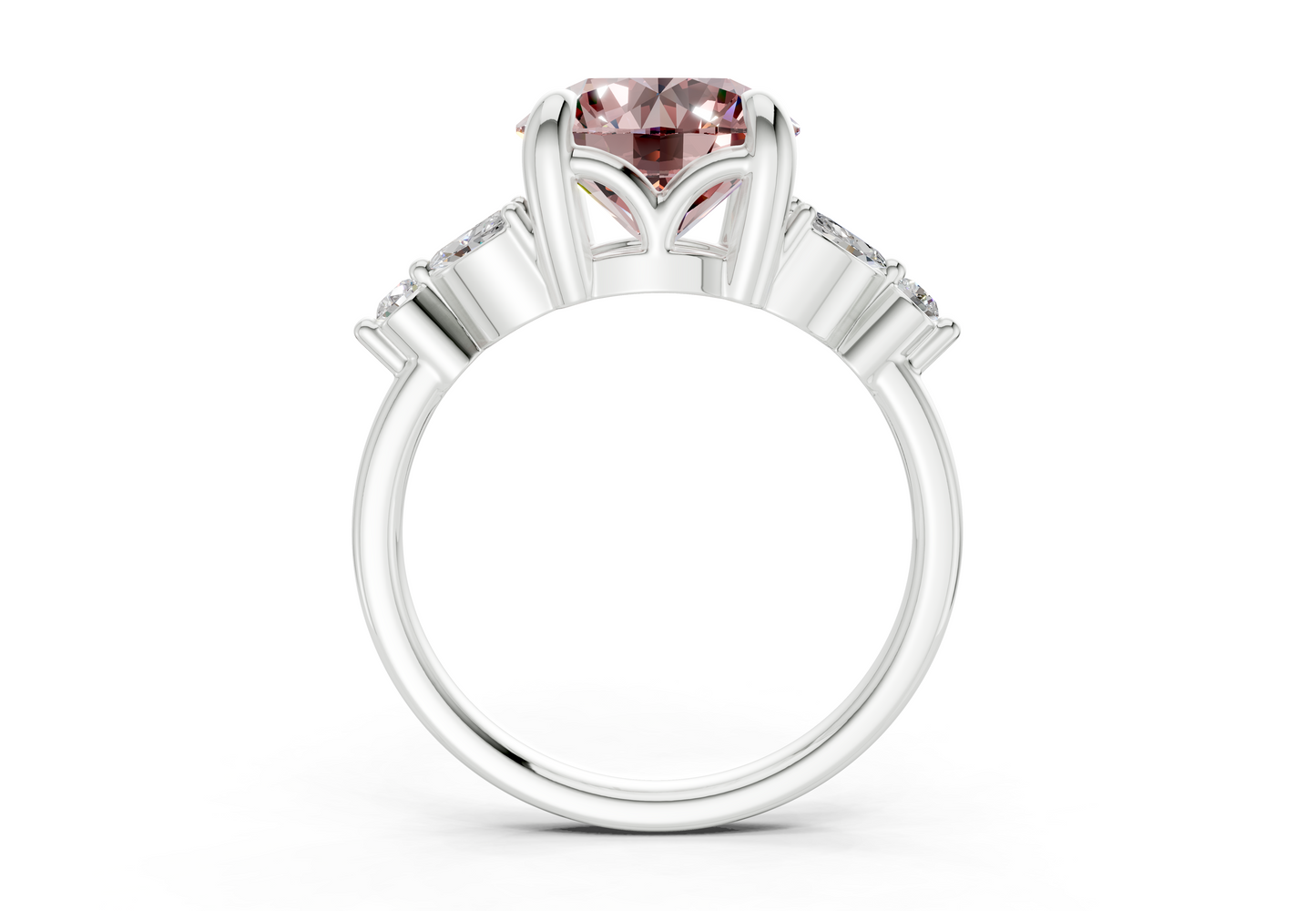Elysium Pink Diamond Accent Round Cut 1.9mm Engagement Ring